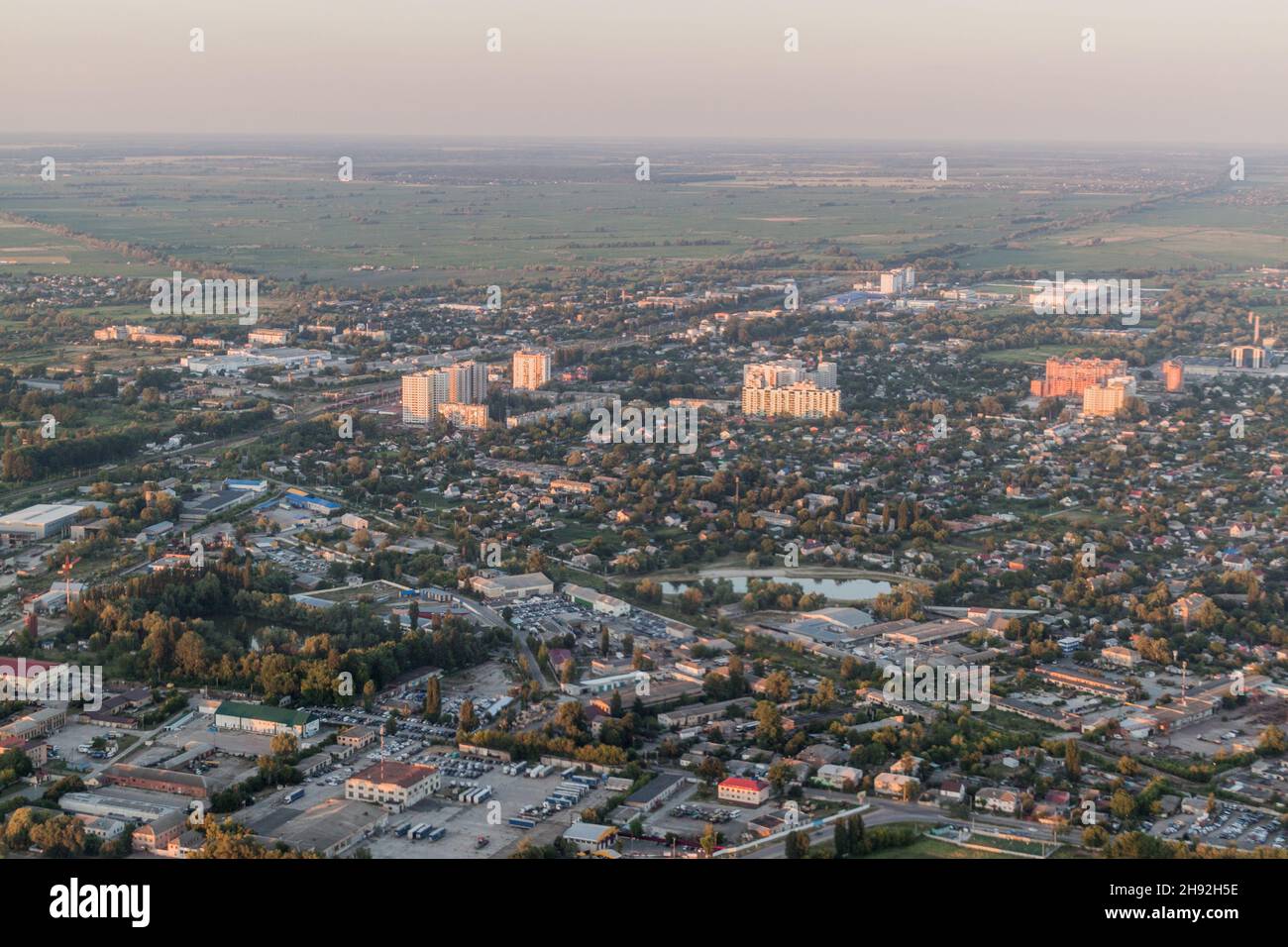 Vue aérienne de la ville de Boryspil en Ukraine Banque D'Images