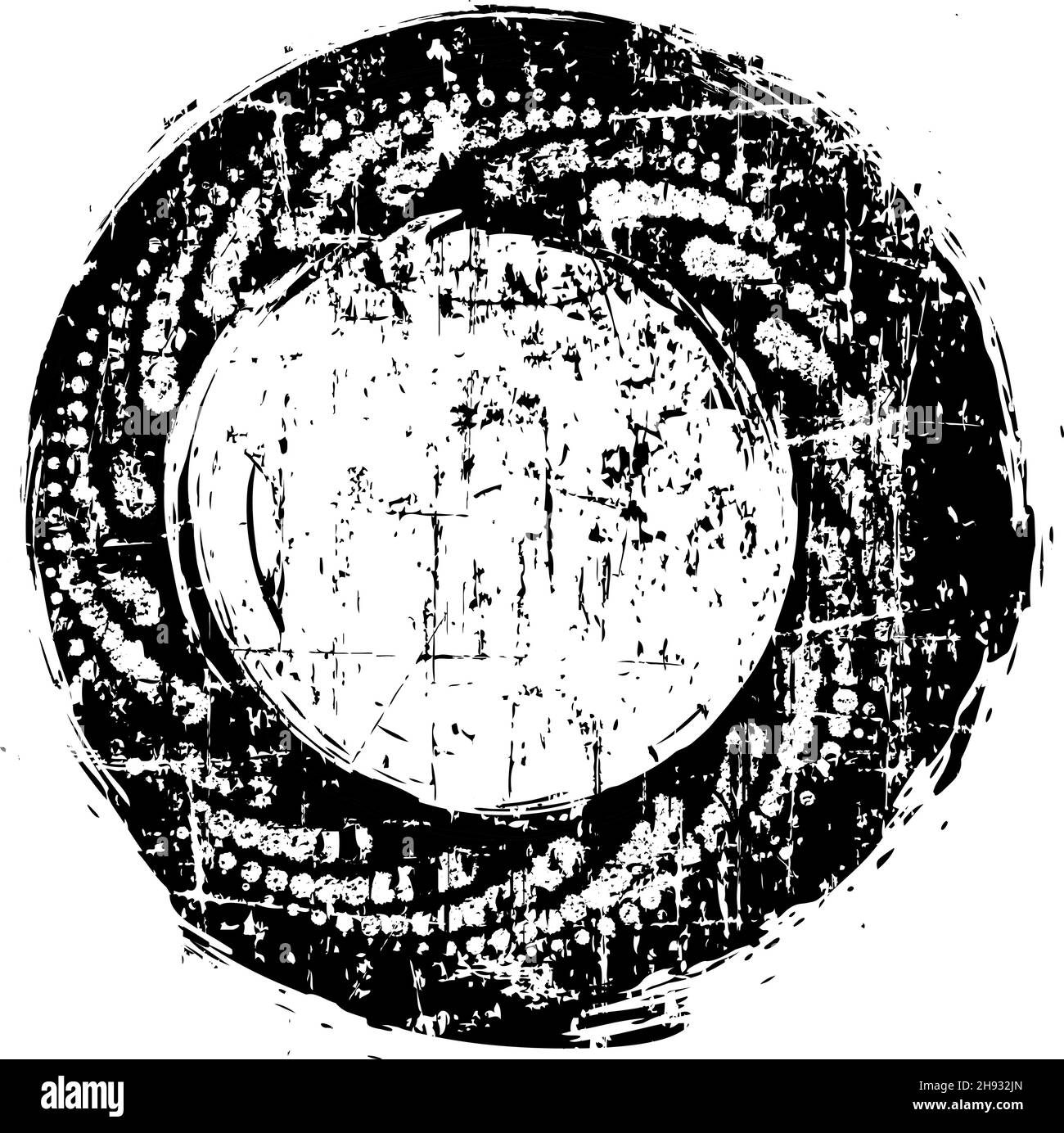 Grunge les lignes de vitesse en pointillés demi-tons en forme de spirale.Forme asymétrique.Motif grunge rétro.Élément de design pour bannière, badges, emblèmes, affiches Illustration de Vecteur