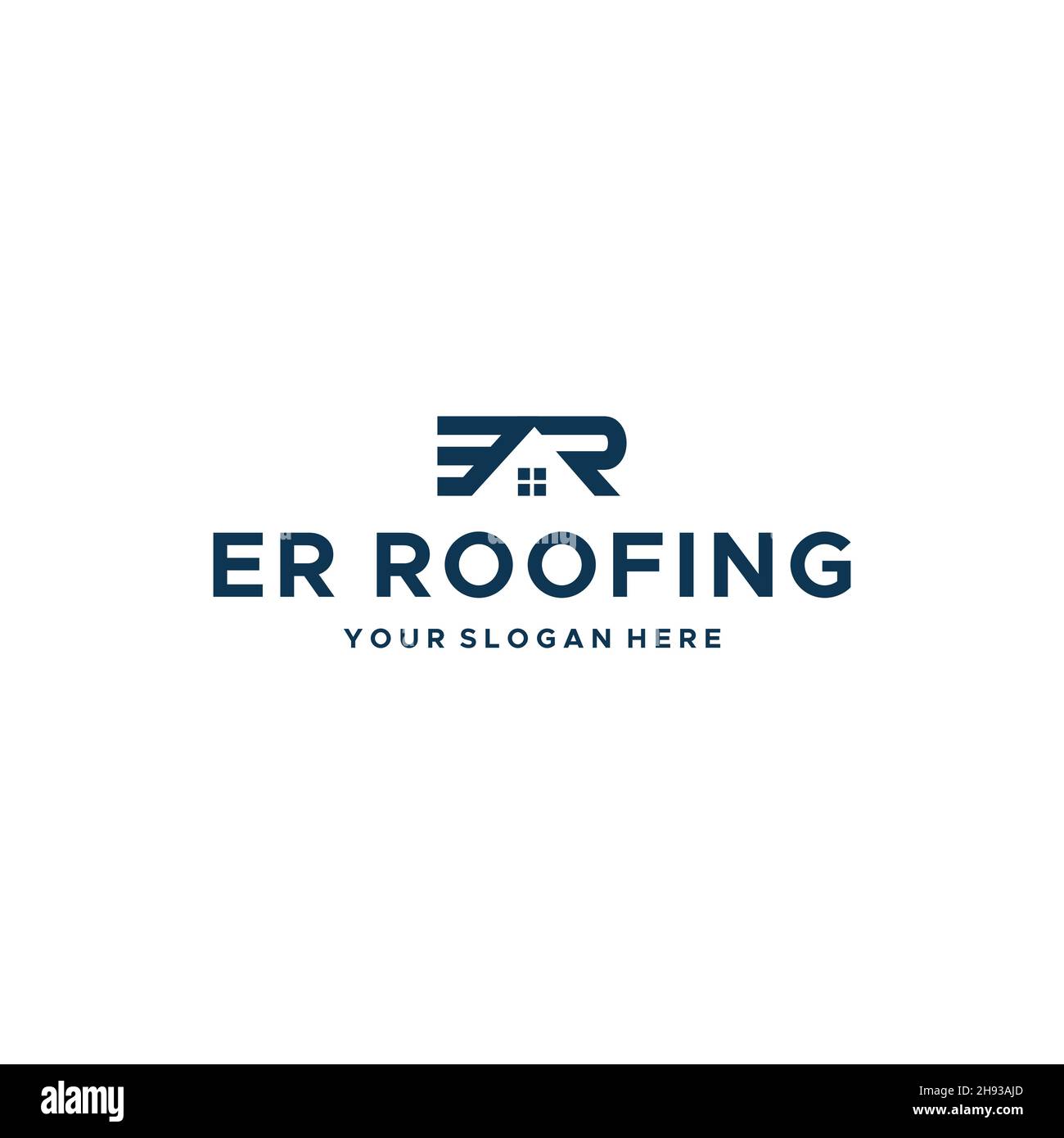 Lettre marque plate initiale ER LOGO COUVERTURE Illustration de Vecteur