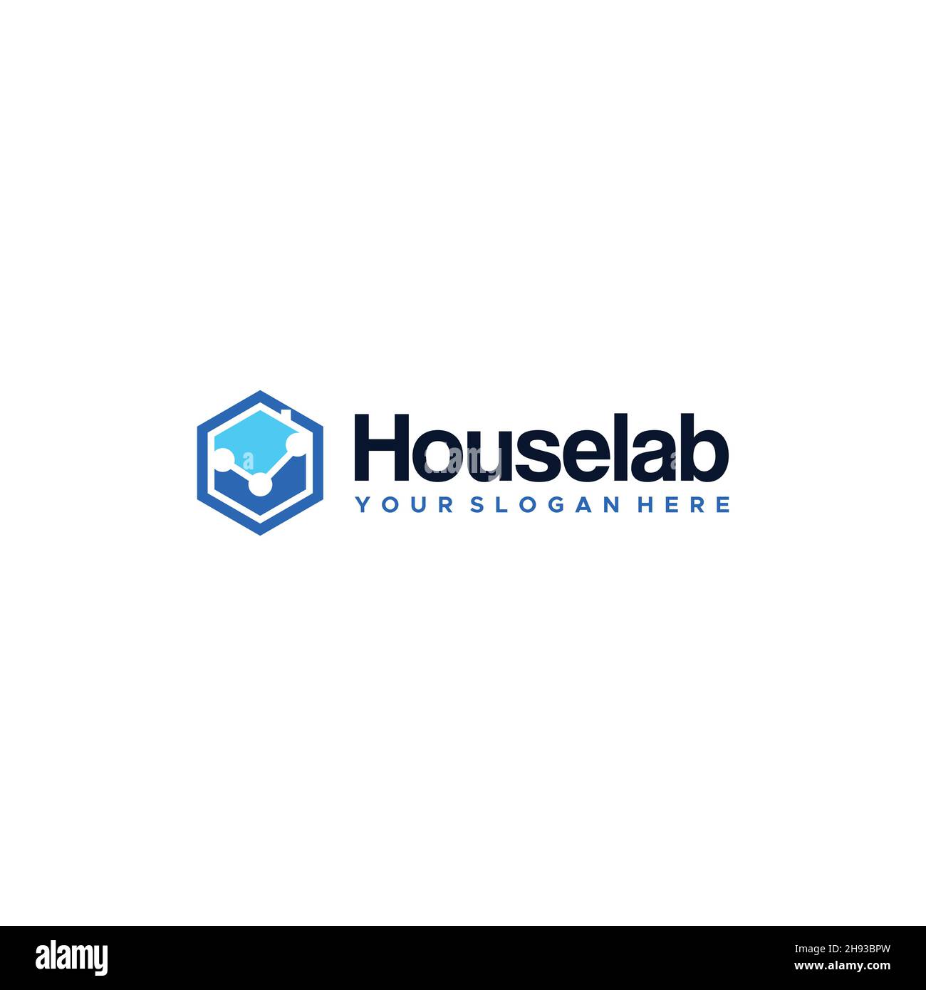 Logo hexagonal Houselab Science Moleculer minimaliste Illustration de Vecteur