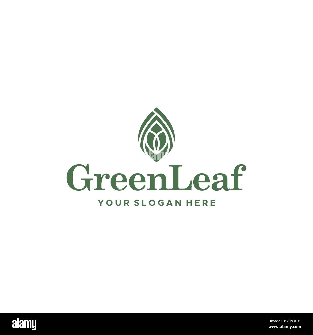 Design minimaliste du logo Greenleaf Leaves Illustration de Vecteur