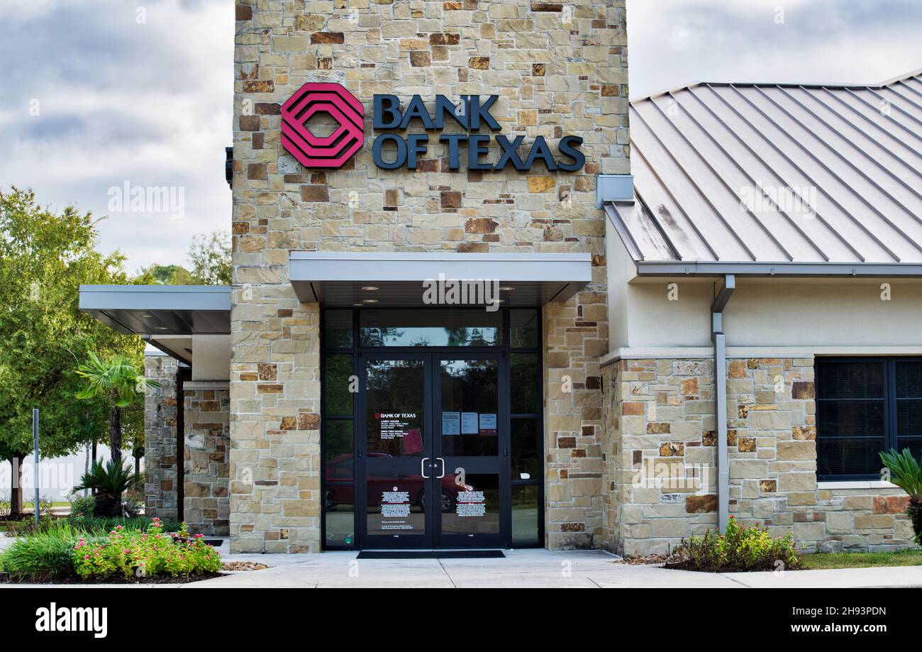 Houston, Texas États-Unis 11-12-2021: Bank of Texas extérieur à Houston TX.Façade et entrée de l'institution financière. Banque D'Images