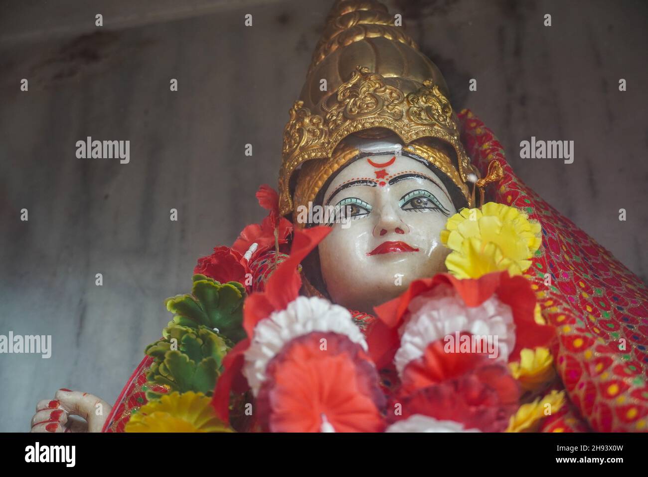 Mahagauri, statue de navratri mata en mandir Banque D'Images