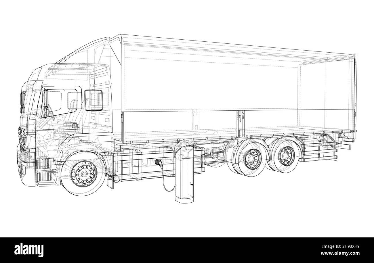 Chariot électrique et station de charge Banque D'Images