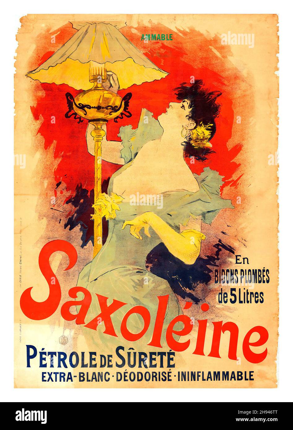 Saxoléine (c.1899).Affiche de Jules Chéret (1836-1932).Publicité française. Banque D'Images