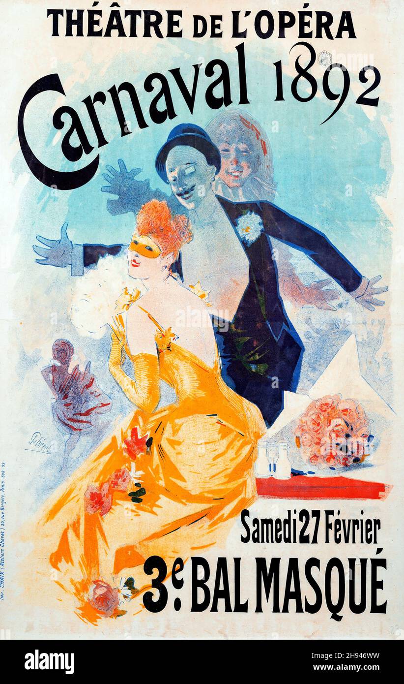 Jules Chéret (français, 1836-1932).Théatre de l'Opéra Carnaval, 1892.Français. Banque D'Images