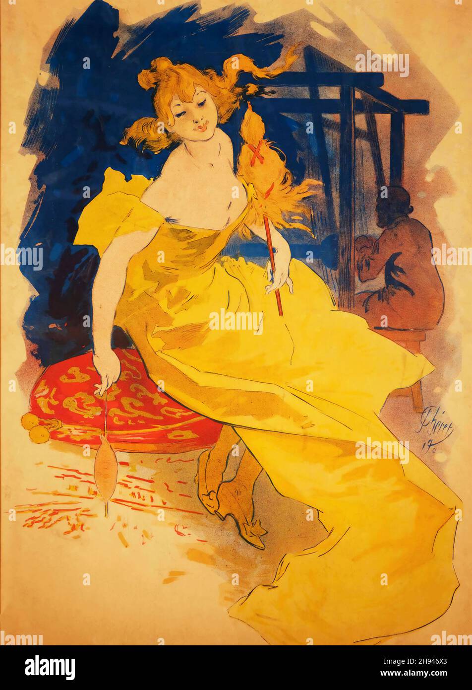 La Fileuse (1900) affiche de Jules Chéret (1836-1932).Français. Banque D'Images