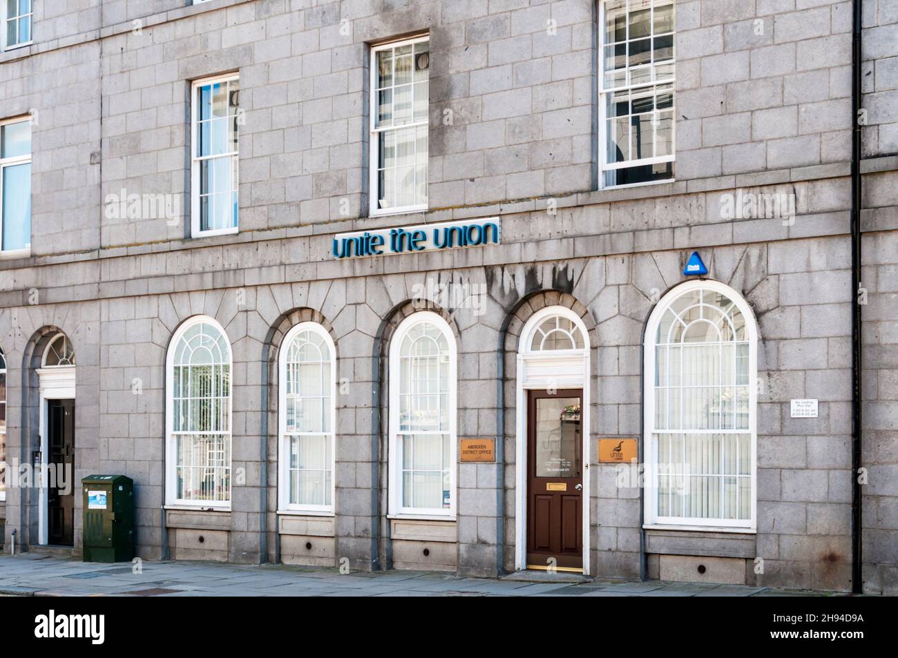 Le bureau de district d'Aberdeen de Unite the Union. Banque D'Images