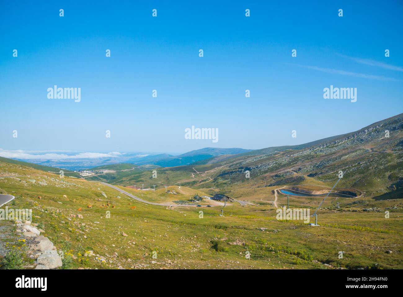 Vue d'ensemble.Alto Campoo, Cantabrie, Espagne. Banque D'Images