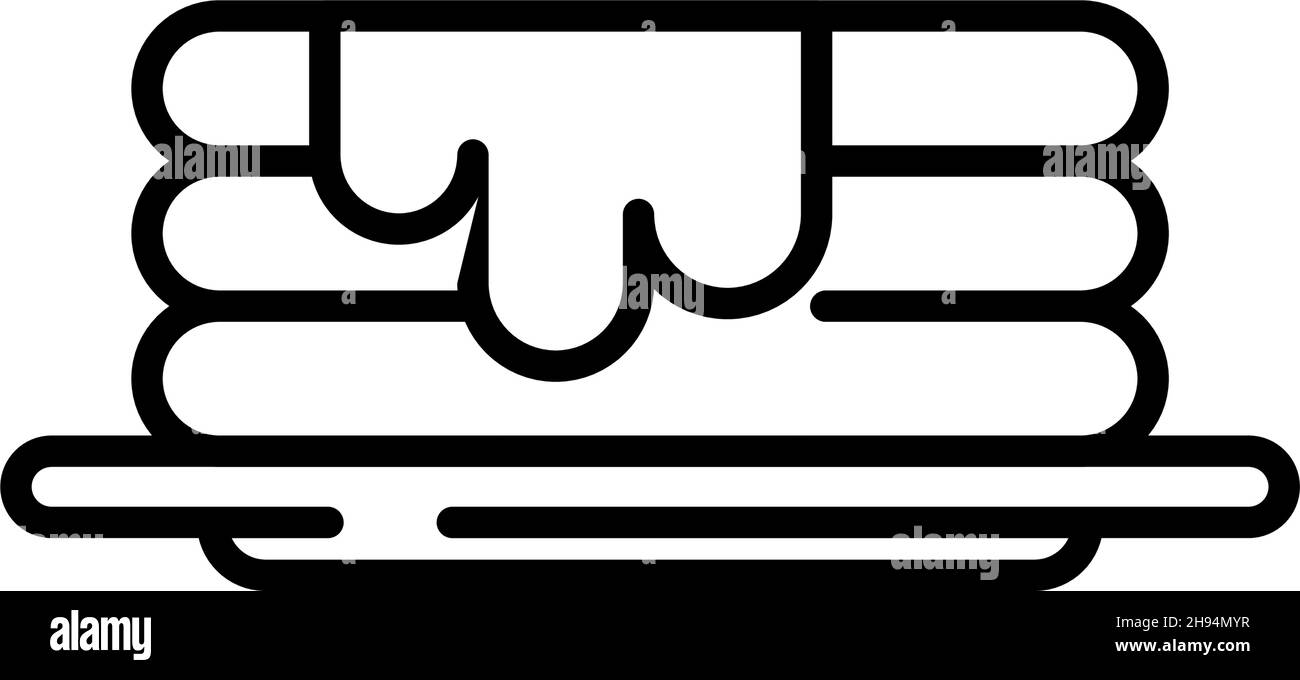 Contour, simple vecteur crêpes icône isolée sur fond blanc. eps 10 Illustration de Vecteur