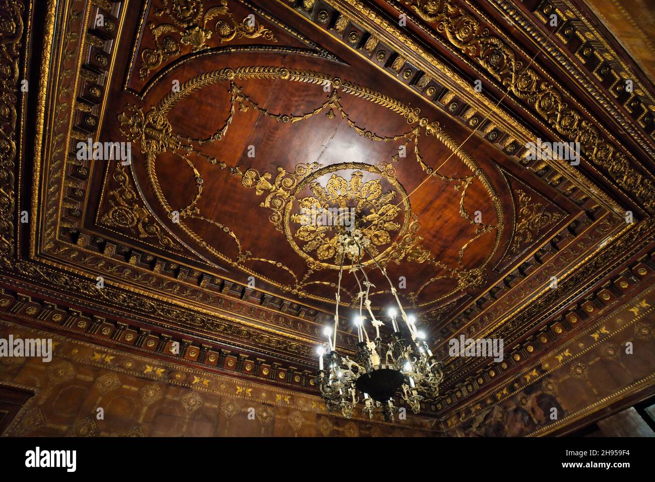 Les intérieurs luxueux du palais Alliata Villafranca à Palerme Banque D'Images