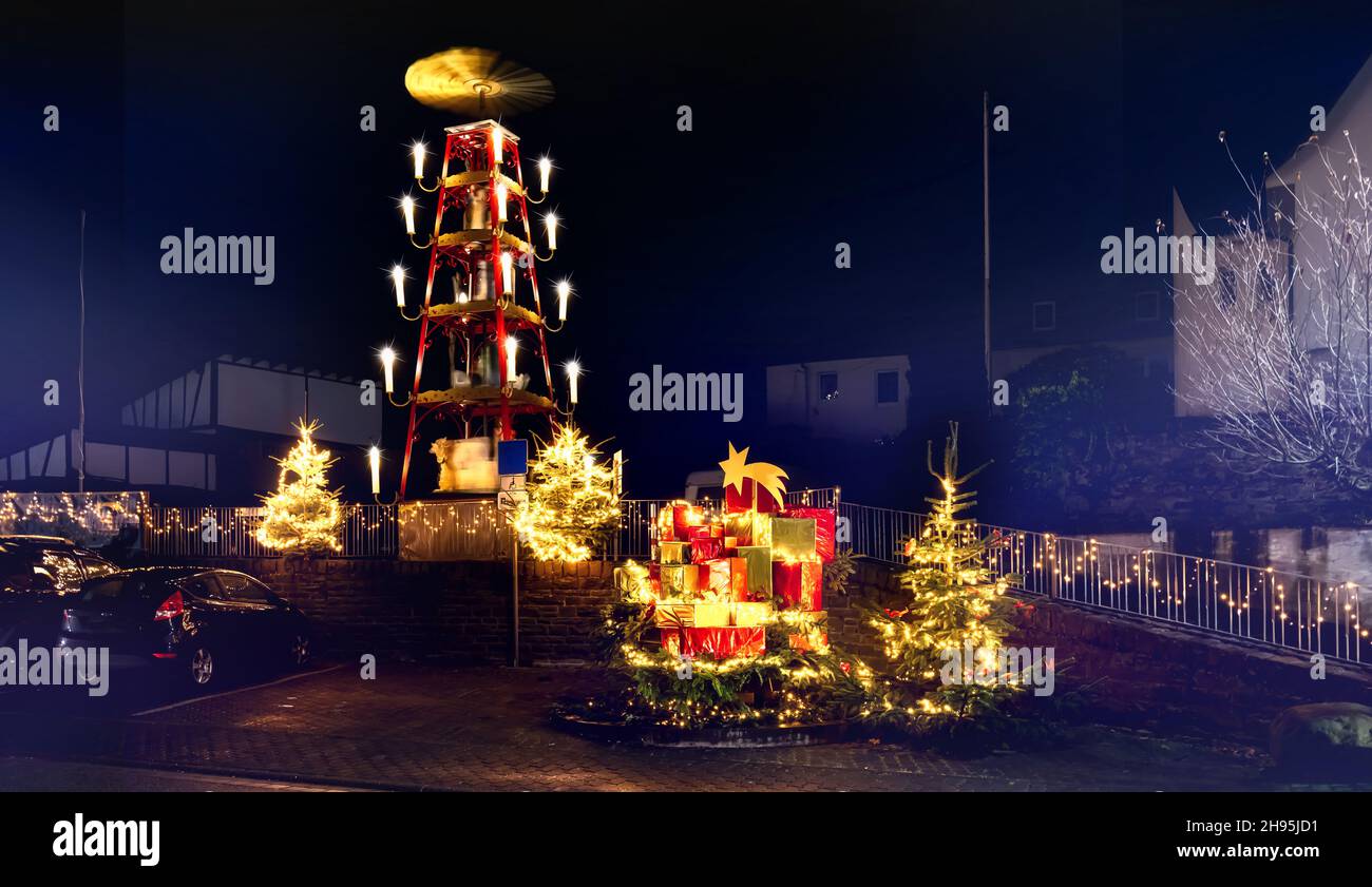 Avant Noël à Waldbreitbach, Westerwald, Rhénanie-Palatinat, Allemagne Banque D'Images