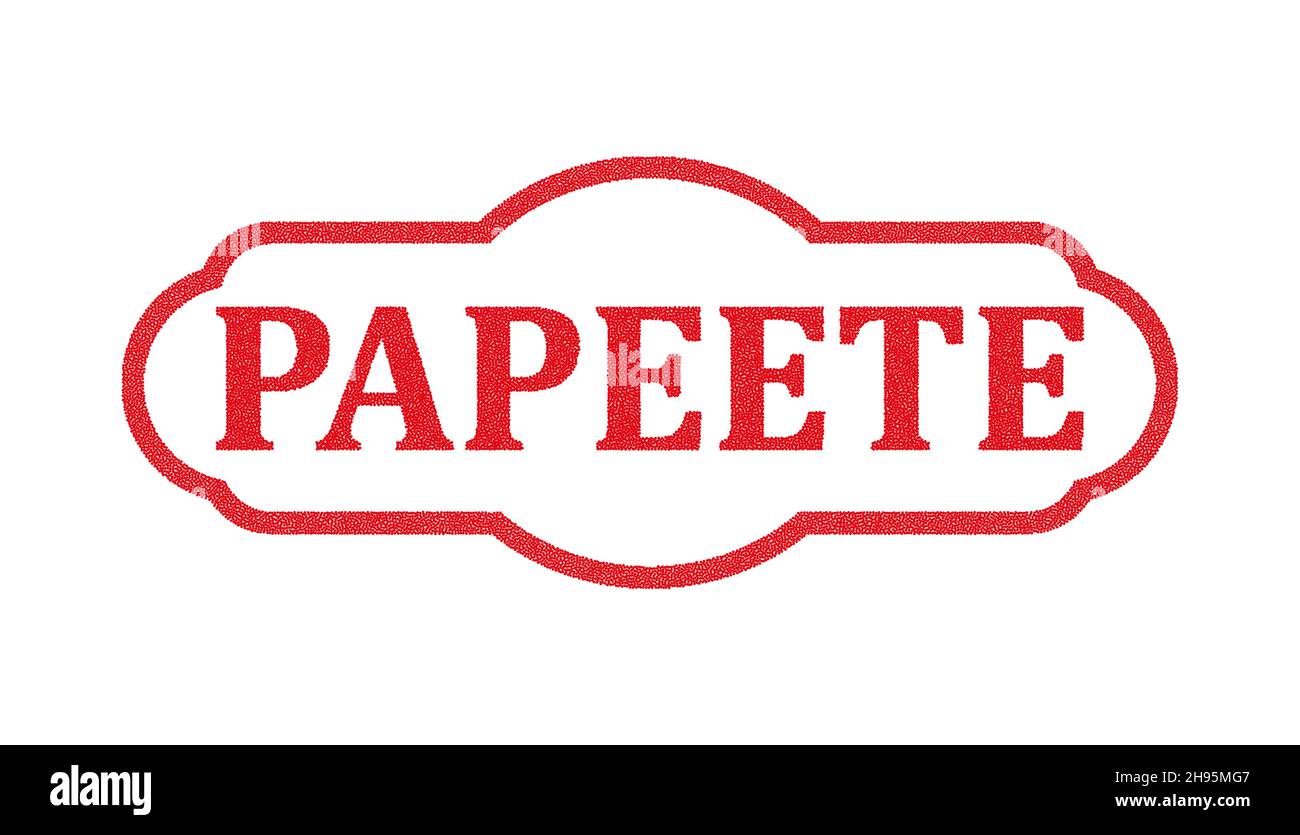 Fabriqué en tampon de caoutchouc Papeete Illustration de Vecteur