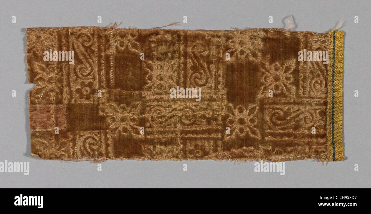 Fragment (tissu de robe), Italie, XVIIe siècle. Banque D'Images