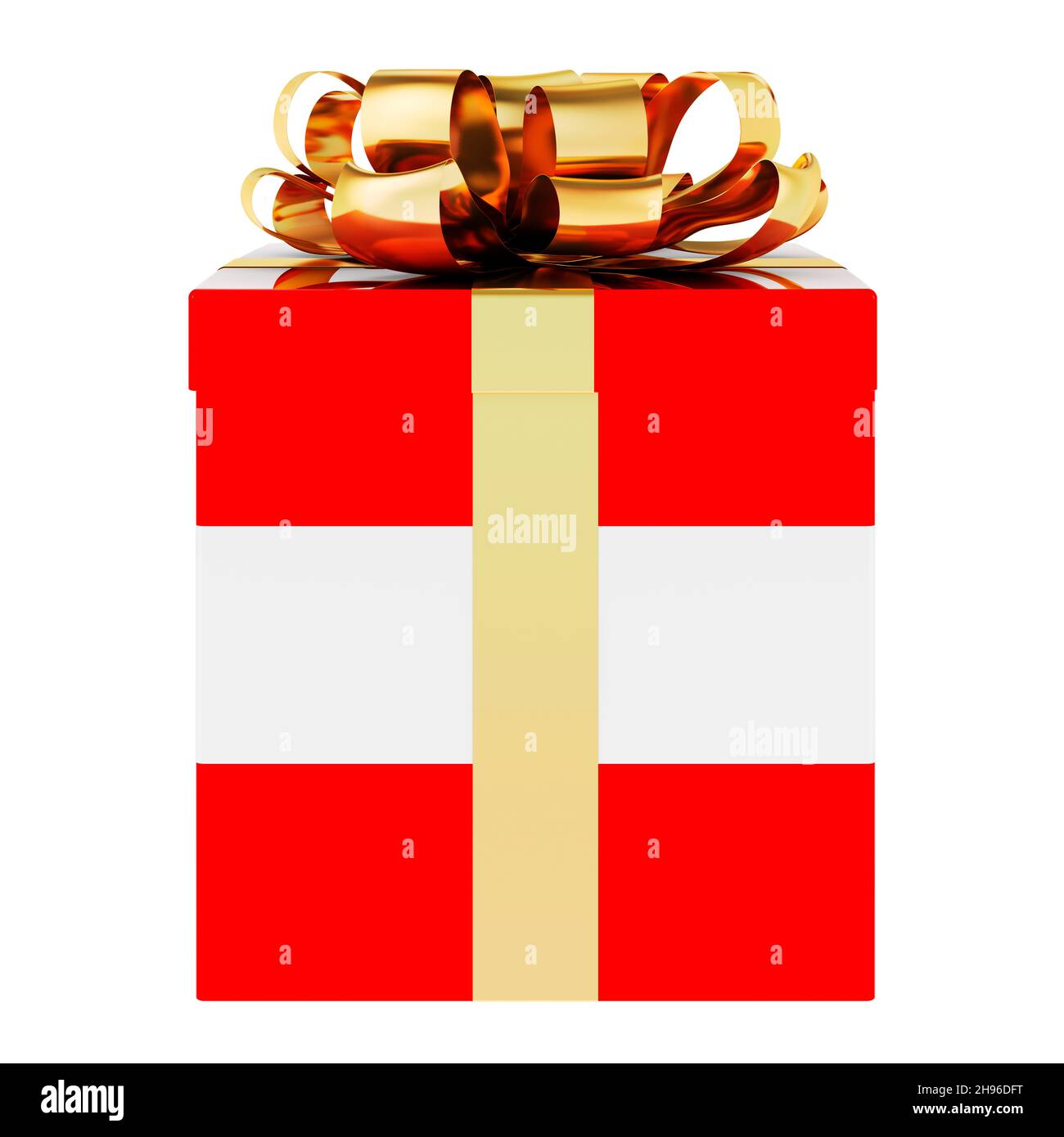 Boîte cadeau avec drapeau autrichien.Vacances en Autriche, concept.Rendu 3D isolé sur fond blanc Banque D'Images