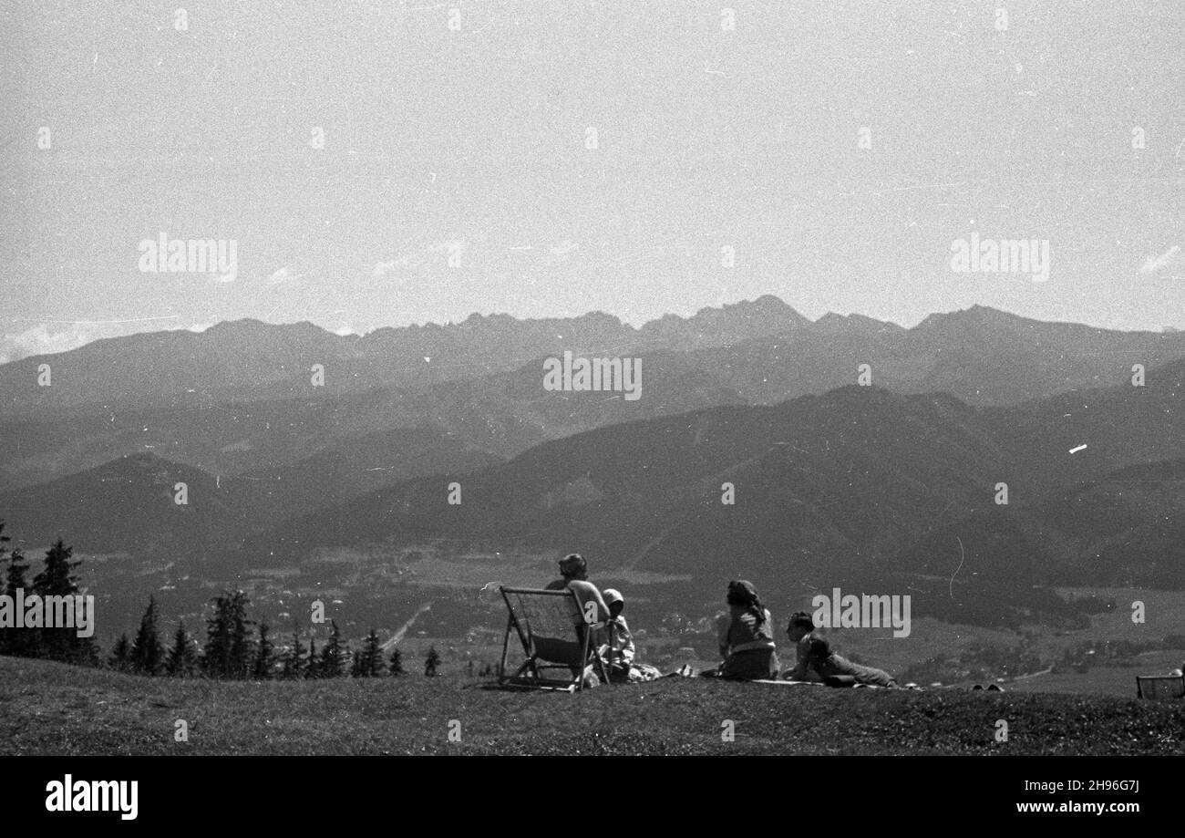 Zakopane, 1947-08-15.Letni wypoczynek W górach. wb/gr PAPZakopane, 15 août 1947.Les loisirs d'été à la montagne. wb/gr PAP Banque D'Images