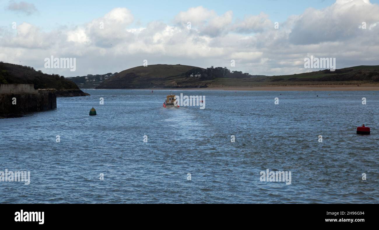Padstow, Cornwall, Angleterre, 2 décembre 2021, Une vue sur la mer près de Padstow. Banque D'Images