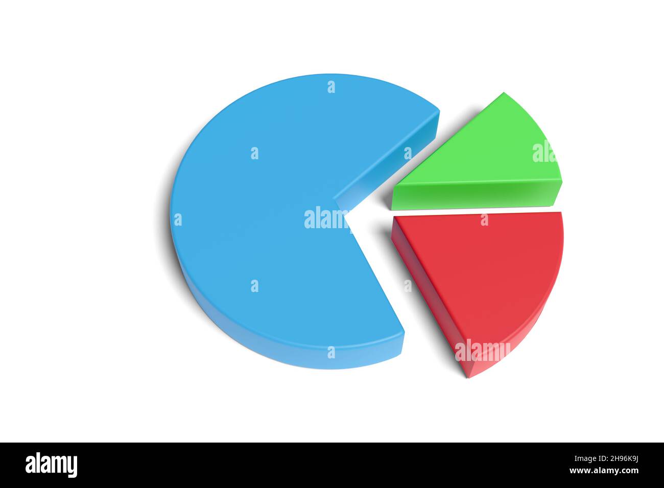 Graphique circulaire isolé sur fond blanc. illustration 3d. Banque D'Images