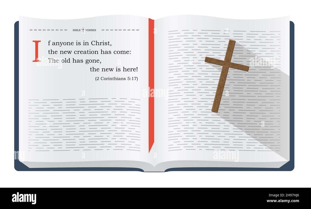 Meilleurs versets bibliques à se rappeler - 1 Jean 1:9 sur la façon dont nous devenons une nouvelle création en Jésus Christ.Sainte écriture des sayings d'inspiration pour les études bibliques an Banque D'Images
