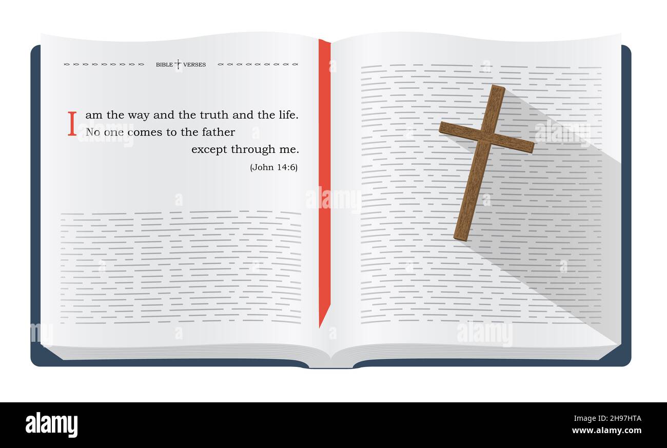 Les meilleurs versets de la Bible au sujet de Jésus Christ comme la seule voie vers le ciel - Jean 14:6.Saintes Écritures inspirantes pour les études bibliques et le websi chrétien Banque D'Images