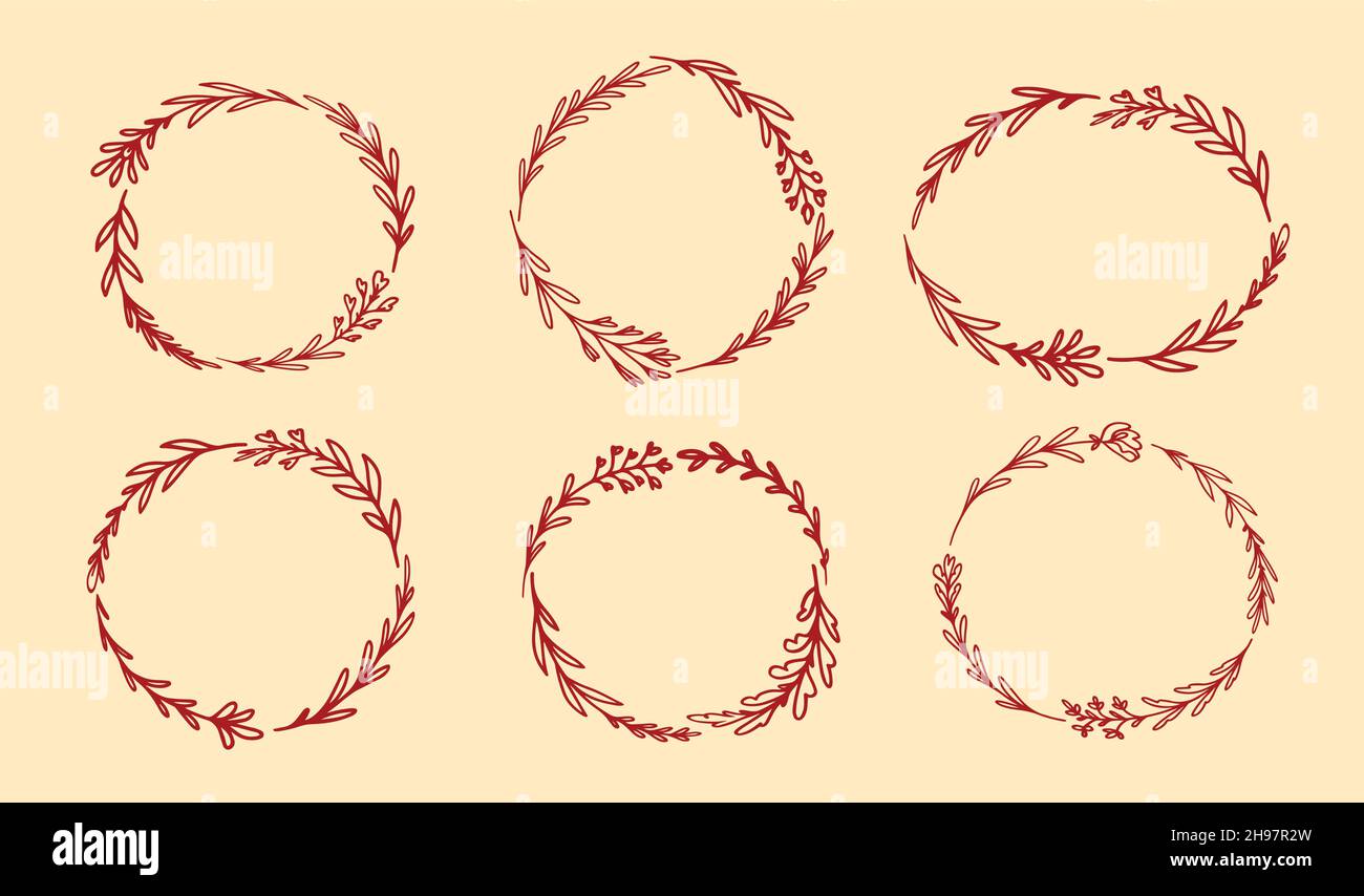 Cadre rond en fleurs et feuilles.Bordure fleurie pour invitation de vacances, décoration.Vecteur vintage Illustration de Vecteur