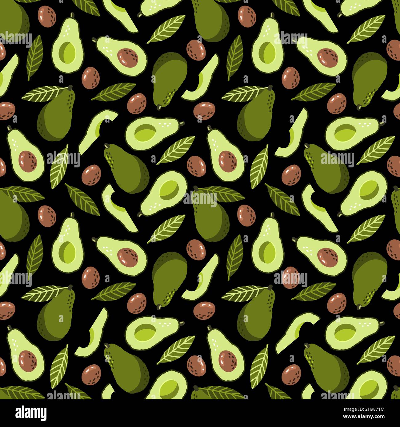 Motif avocat.Imprimé d'été biologique vert sans couture à base de légumes.Bande dessinée répéter tissu exotique rose toile de fond Illustration de Vecteur