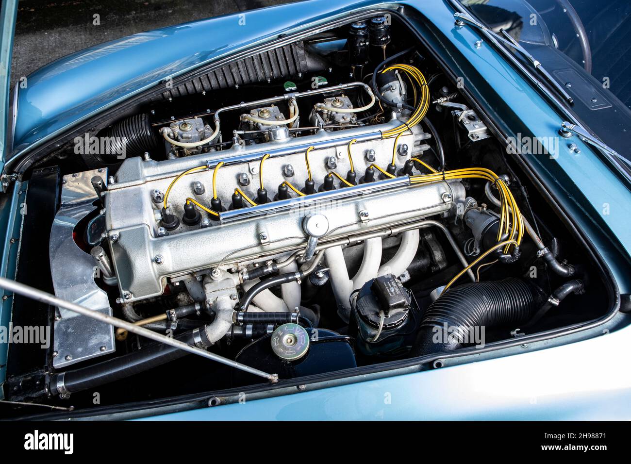 Moteur d'un Aston Martin DB4 GT SWB léger 1961. Banque D'Images