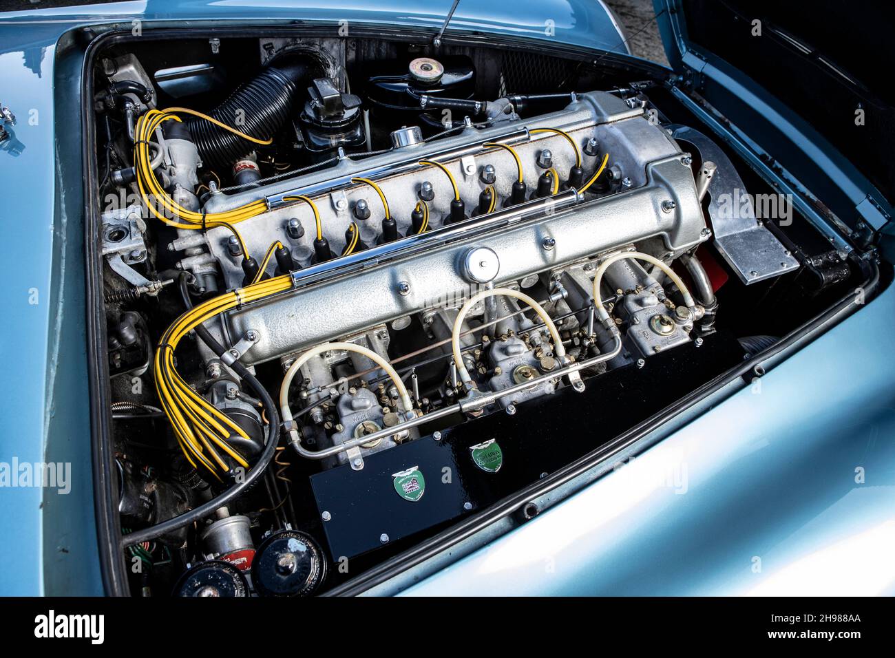 Moteur d'un Aston Martin DB4 GT SWB léger 1961. Banque D'Images