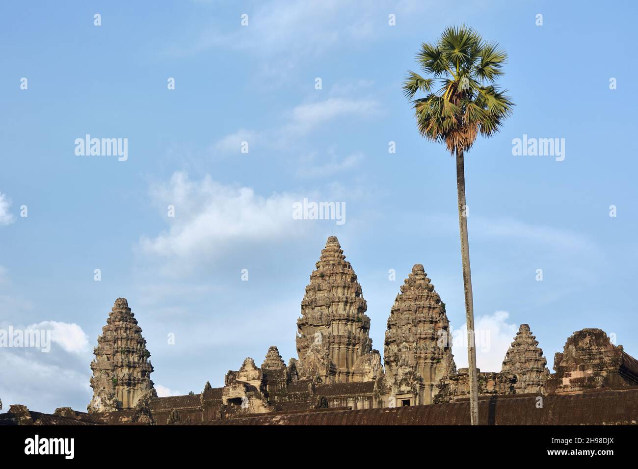 Tours d'Angkor Wat, temple khmer à Siem Reap Cambodge Banque D'Images