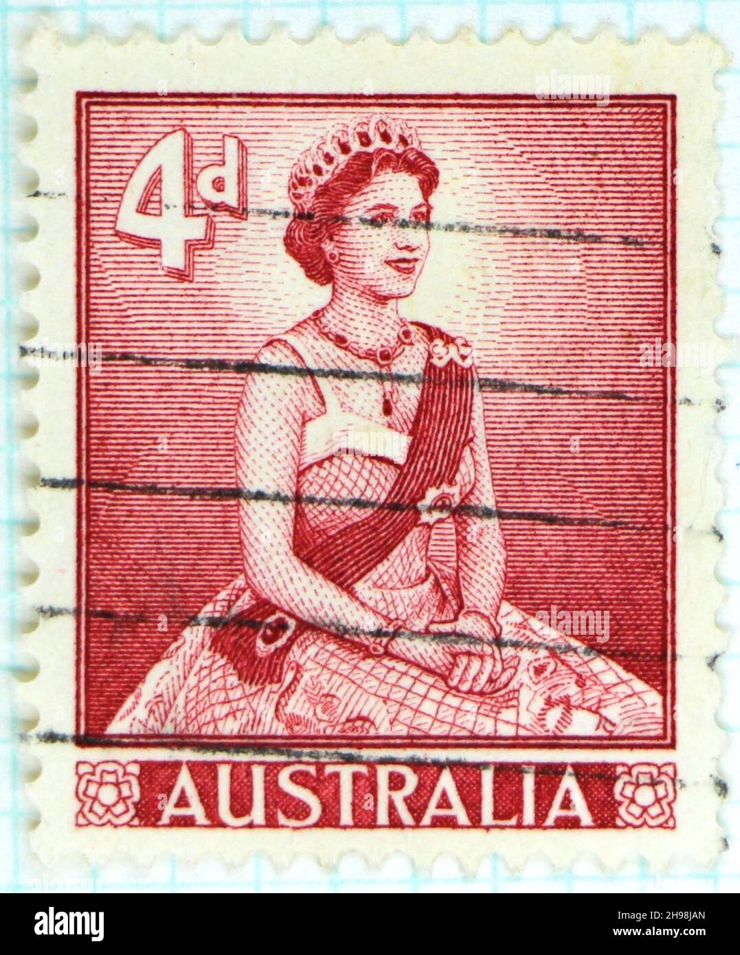 Photo d'un timbre-poste australien de 4D Banque D'Images
