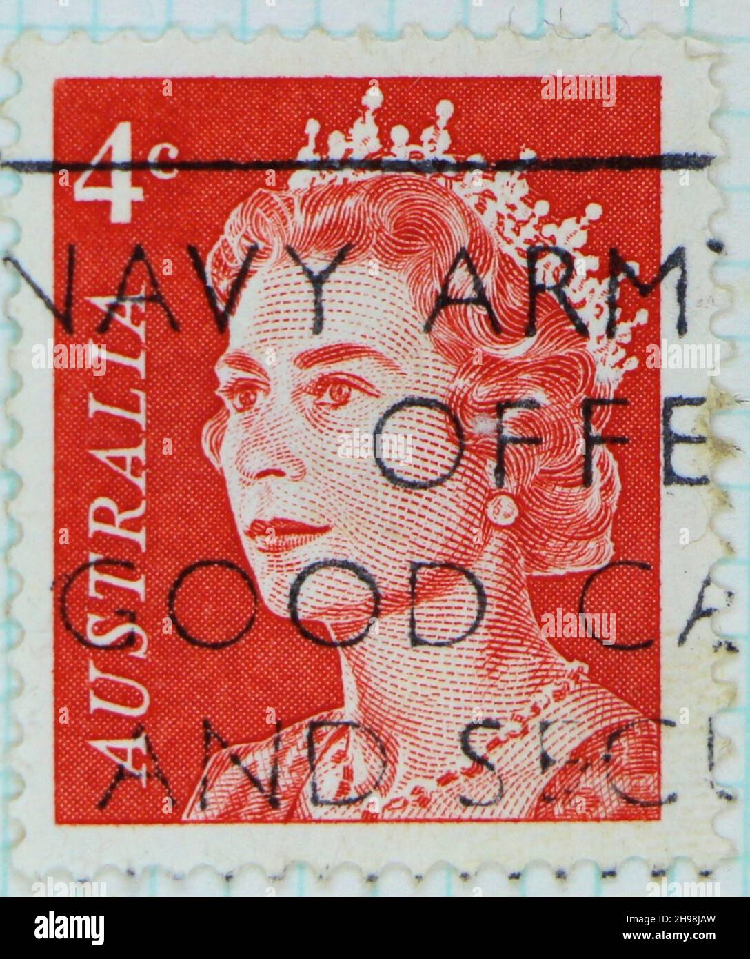 Photo d'un timbre-poste australien de 4c Banque D'Images