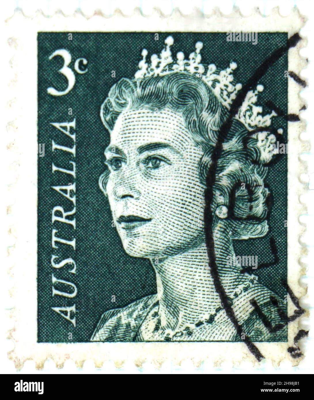 Photo d'un timbre-poste australien de 3c Banque D'Images