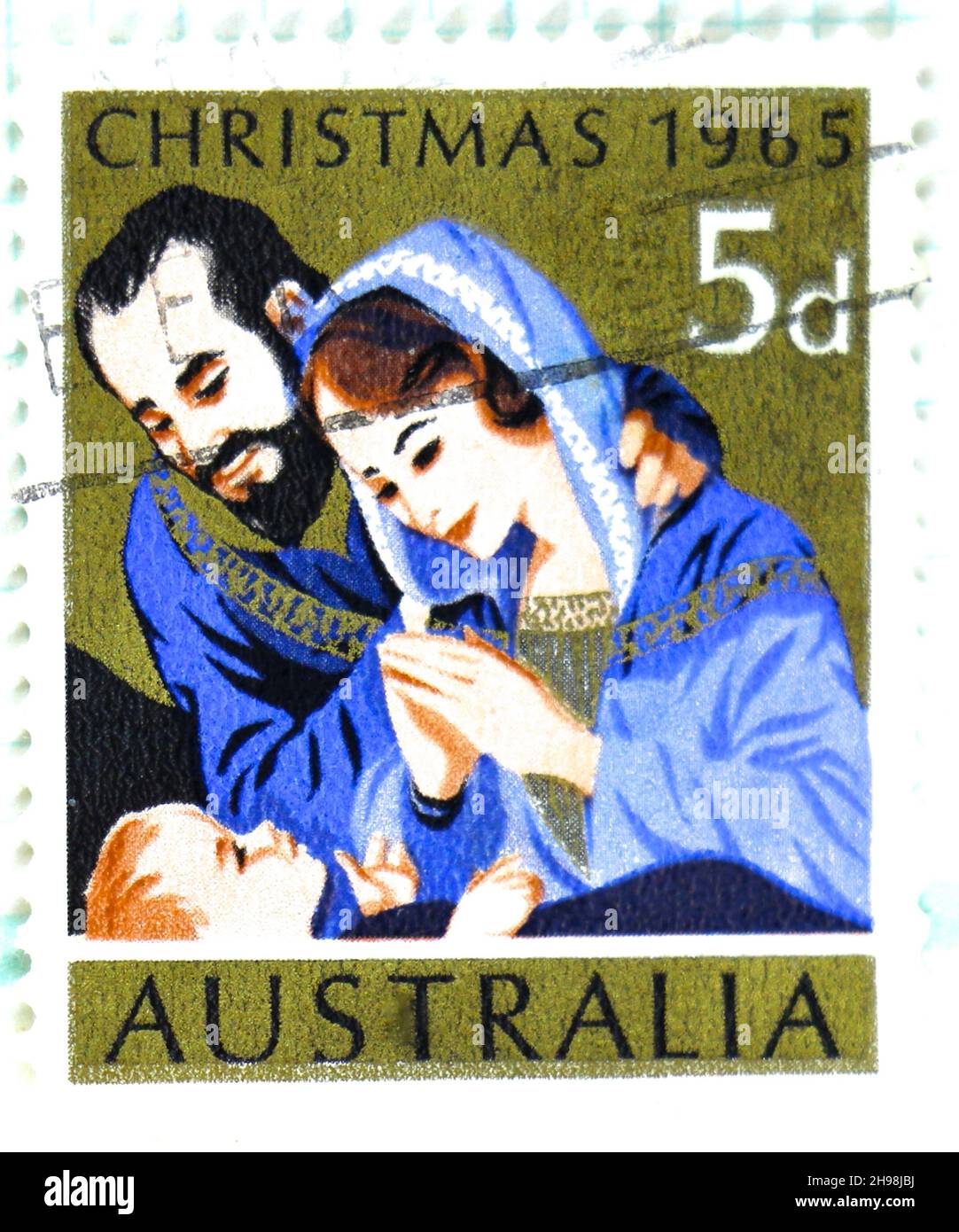 Photo d'un timbre-poste australien de Noël 1965 5d Banque D'Images