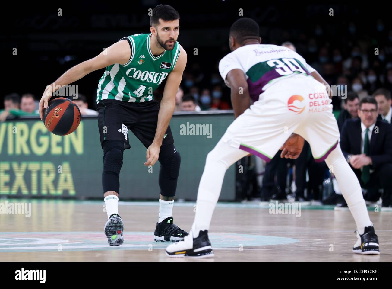 Séville, Séville, Espagne.5 décembre 2021.Lors du match de la Ligue Endesa entre Coosur Real Betis et CB Unicaja de m'laga au stade San Pablo de Séville, Espagne, le 05 décembre 2021.(Credit image: © Jose Luis Contreras/DAX via ZUMA Press Wire) Banque D'Images