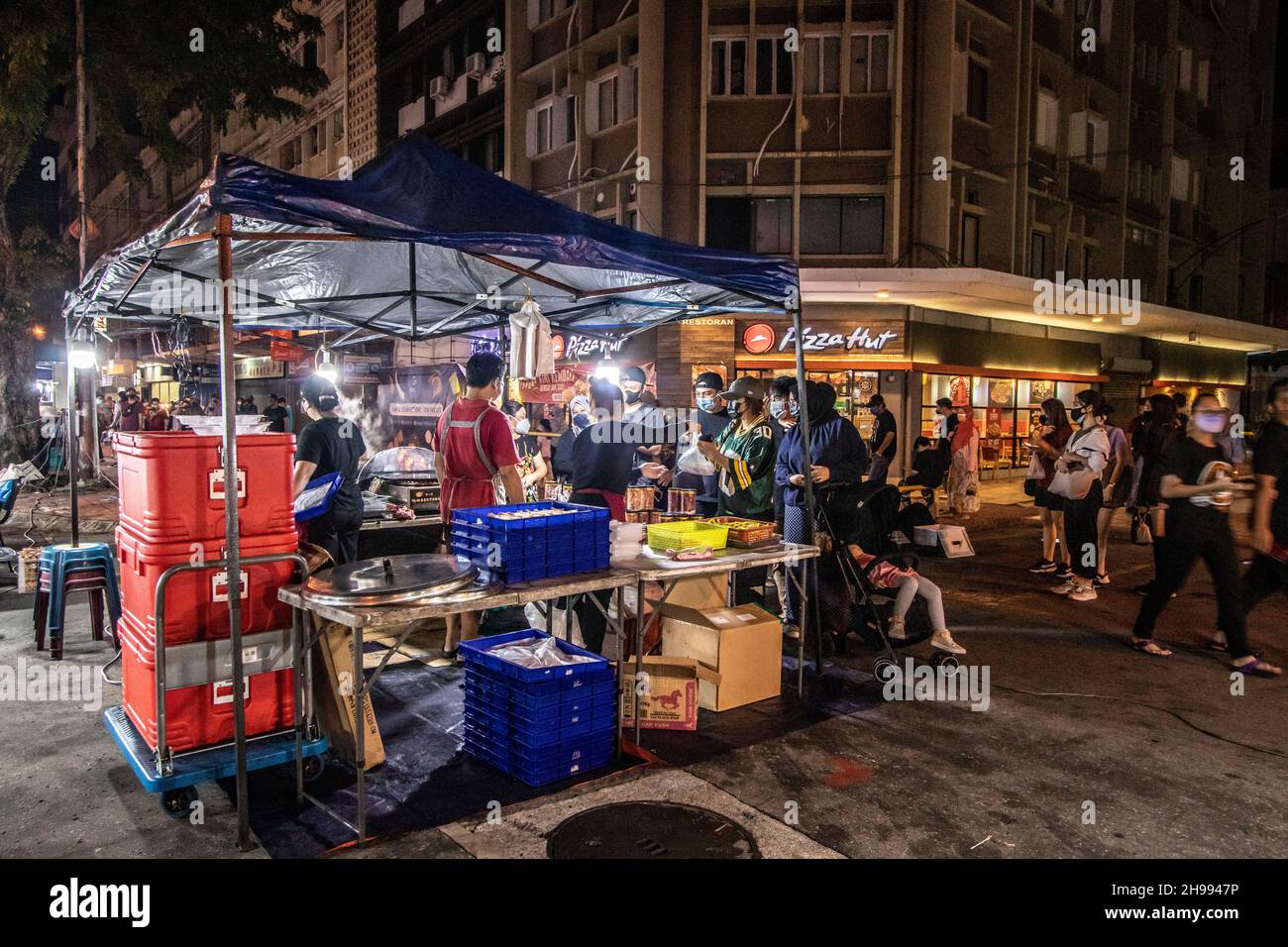 Marché nocturne de la rue Gaya Kota Kinabalu Sabah Bornéo Malaisie Banque D'Images