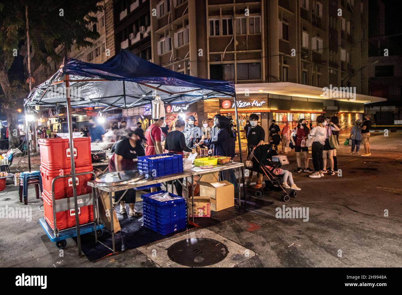 Marché nocturne de la rue Gaya Kota Kinabalu Sabah Bornéo Malaisie Banque D'Images