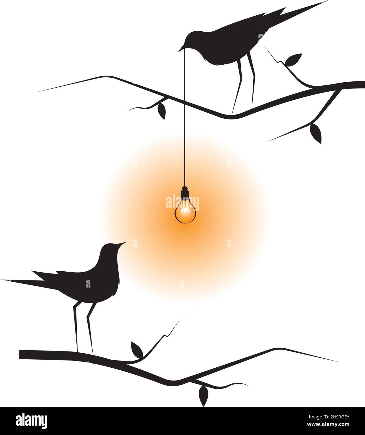 Oiseau sur fil Banque d'images vectorielles - Alamy