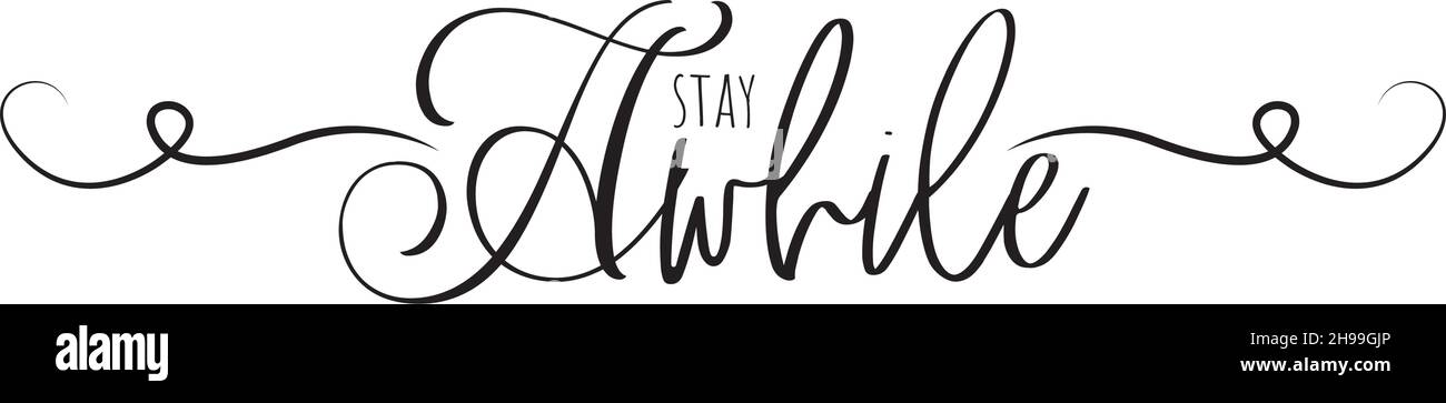 Restez un moment, vecteur.Des citations positives motivantes.Design de l'élément verbal isolé sur fond blanc, lettrage.Art mural, illustration, décalque mural Illustration de Vecteur