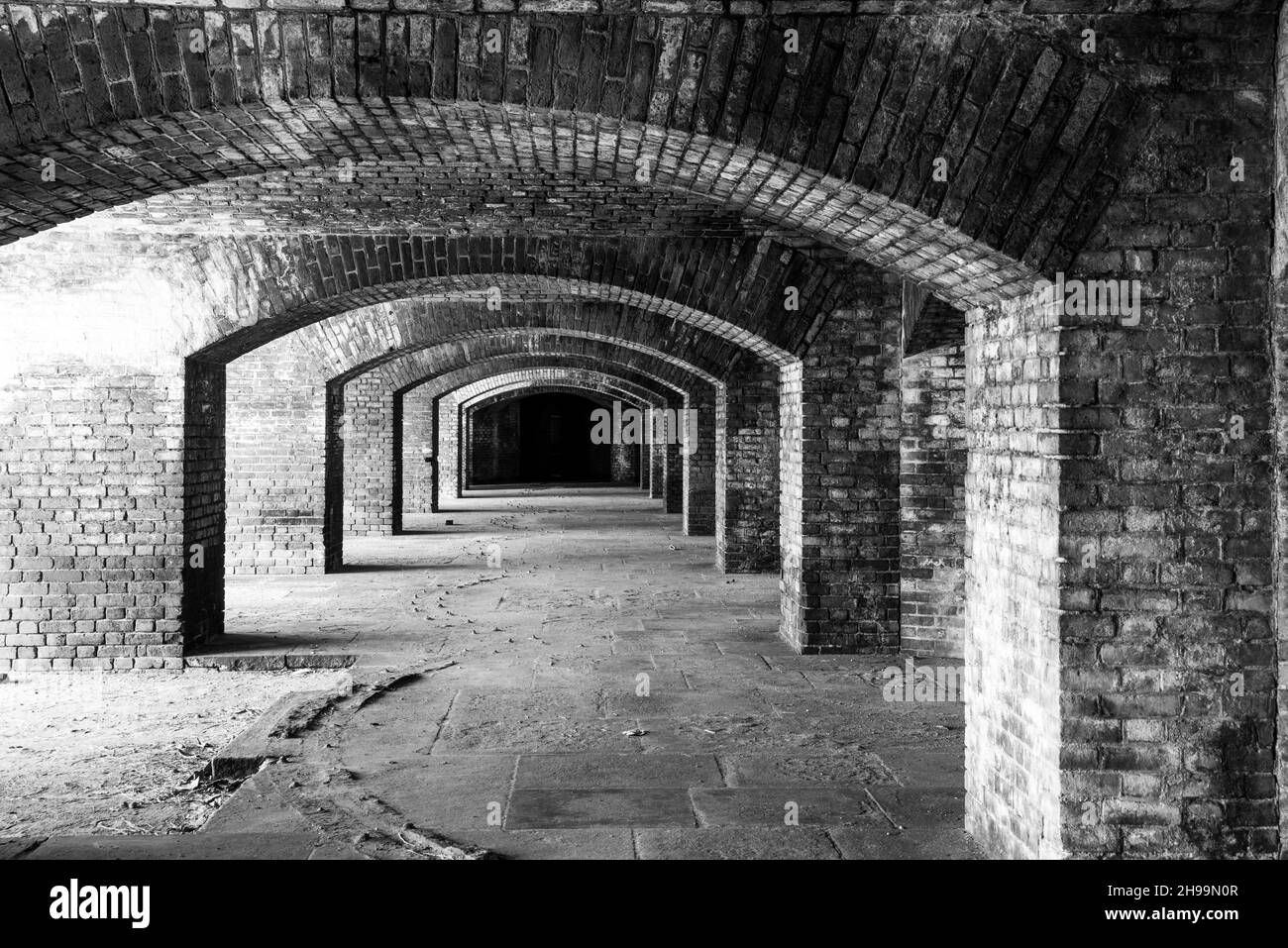 Casemates et Hall.Parc national de Dry Tortugas, à la sortie de Key West, Floride, États-Unis. Banque D'Images