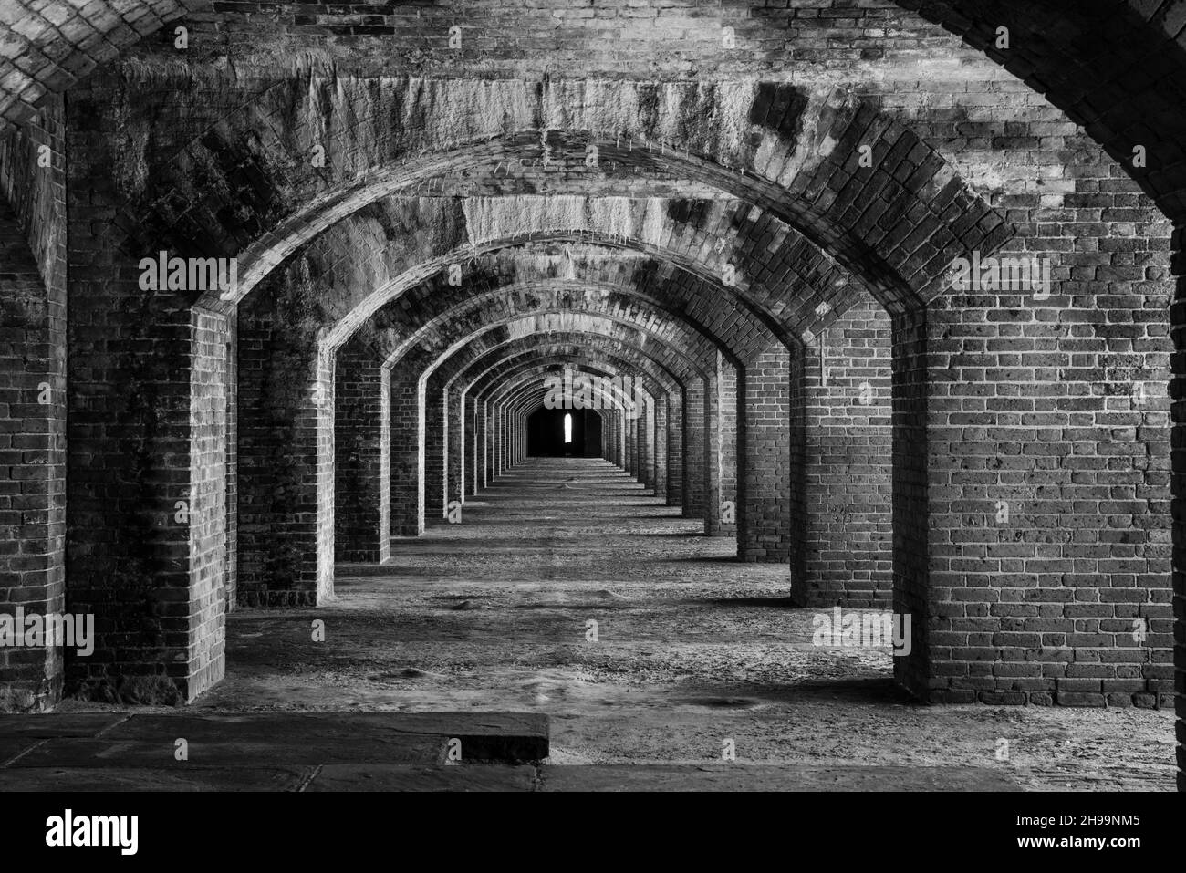 Casemates et Hall.Parc national de Dry Tortugas, à la sortie de Key West, Floride, États-Unis. Banque D'Images
