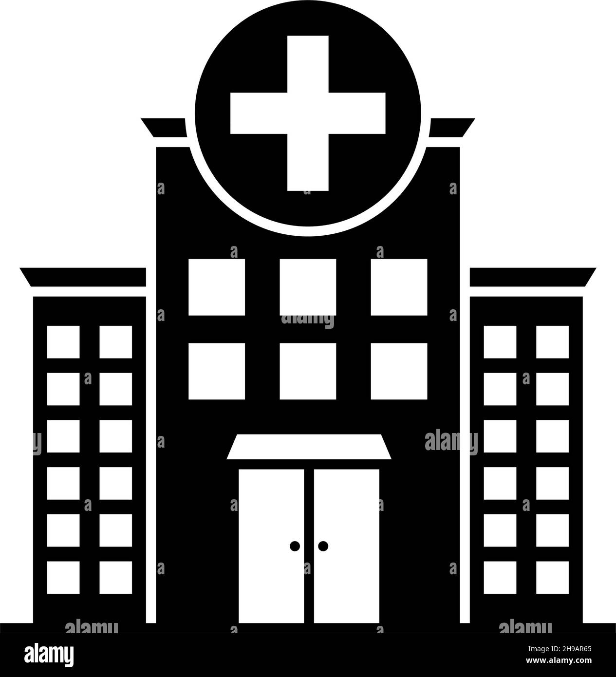 Illustration isolée vectorielle du modèle de conception d'icône d'hôpital Illustration de Vecteur