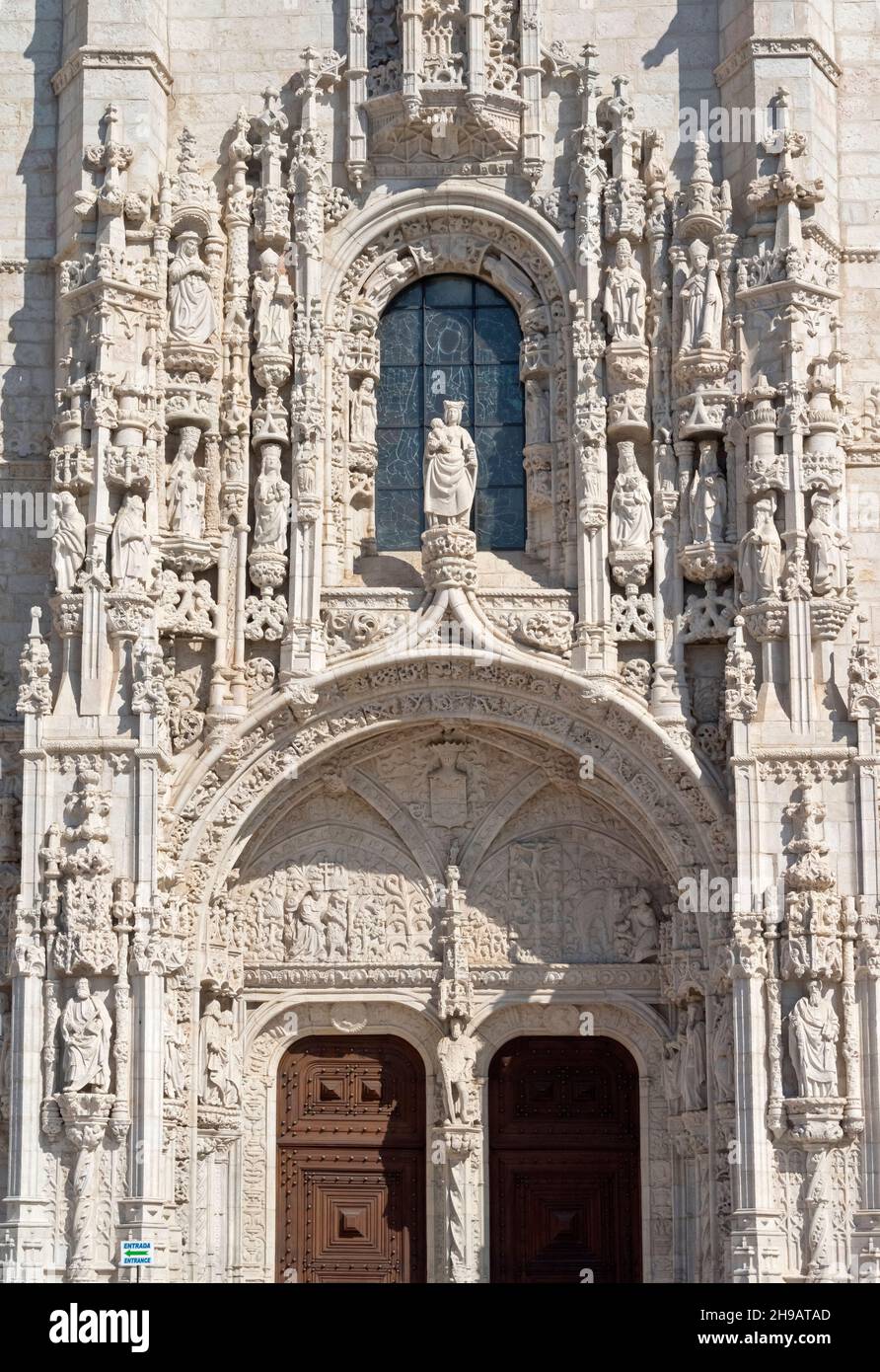 Monastère de Jeronimos, site classé au patrimoine mondial de l'UNESCO, Lisbonne, Portugal Banque D'Images