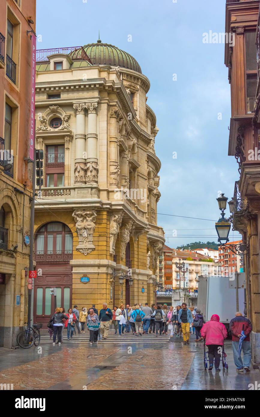 Bâtiment baroque dans la vieille ville de Bilbao, province de Gascogne, Communauté autonome du comté basque, Espagne Banque D'Images