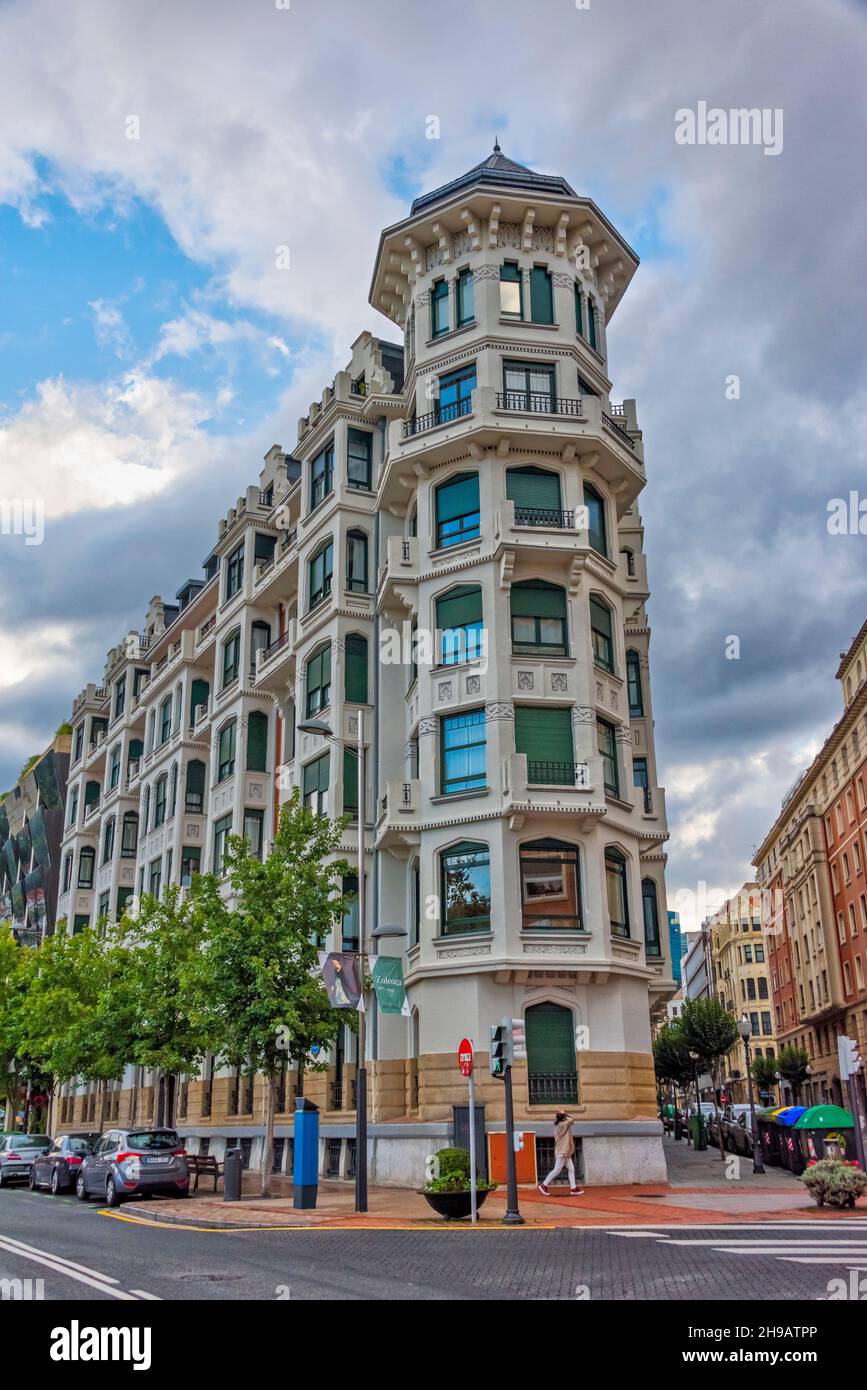 Bâtiment baroque, Bilbao, province de Gascogne, Communauté autonome du comté basque, Espagne Banque D'Images