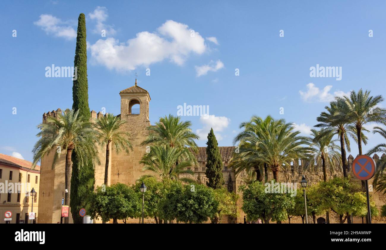 Alcazar de los Reyes Cristianos (château des monarques chrétiens), également connu sous le nom d'Alcazar de Cordoue, province de Cordoue, Espagne Banque D'Images