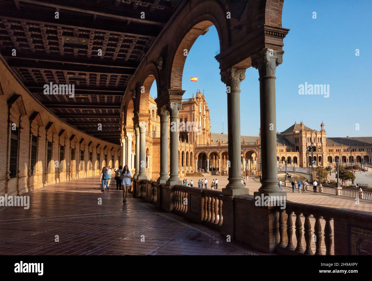 Bâtiments de la Plaza de Espana, Séville, province de Séville, Communauté autonome d'Andalousie, Espagne Banque D'Images