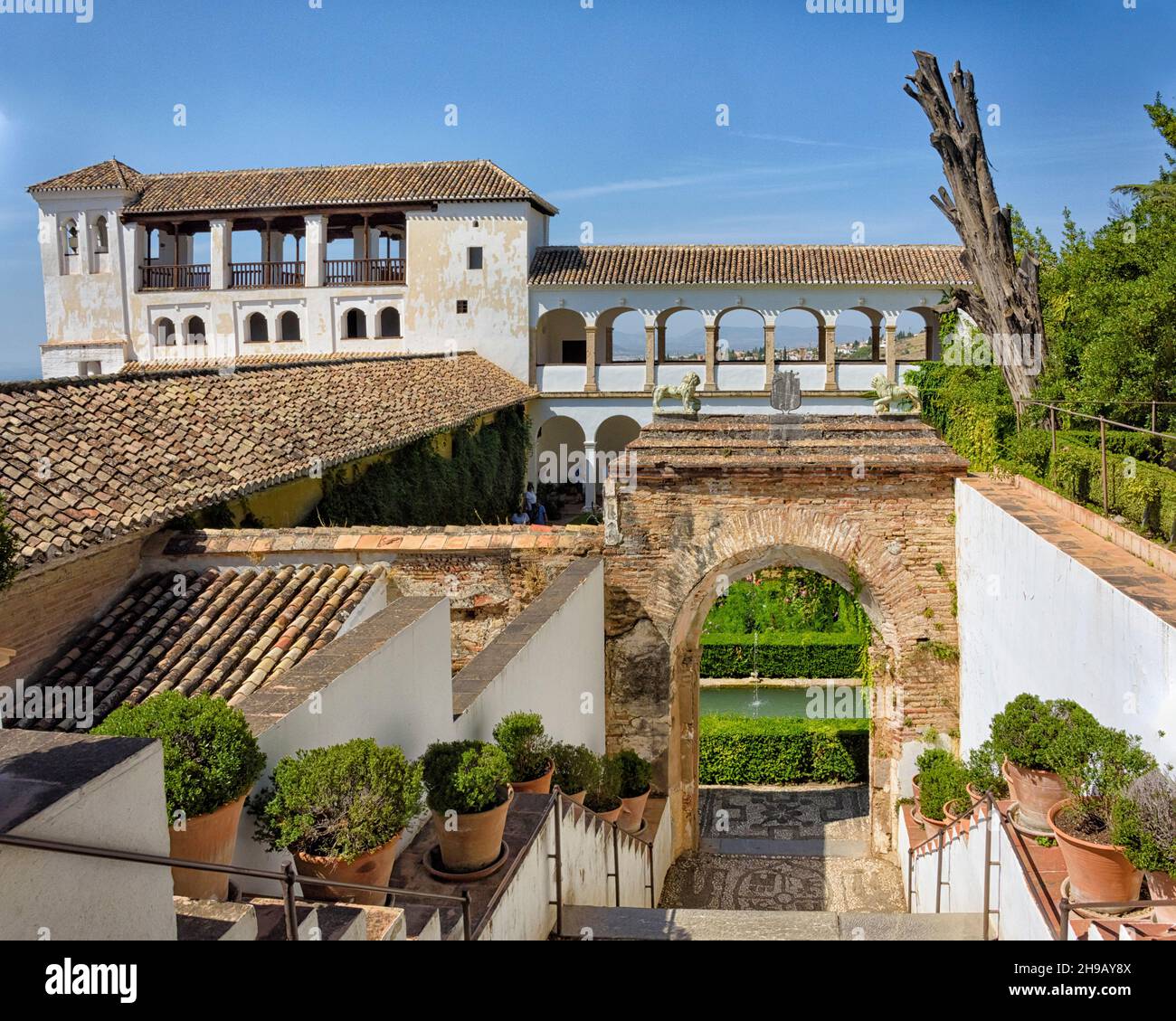 Palacio de Generalife à Alhambra, Grenade, province de Grenade, Communauté autonome d'Andalousie, Espagne Banque D'Images