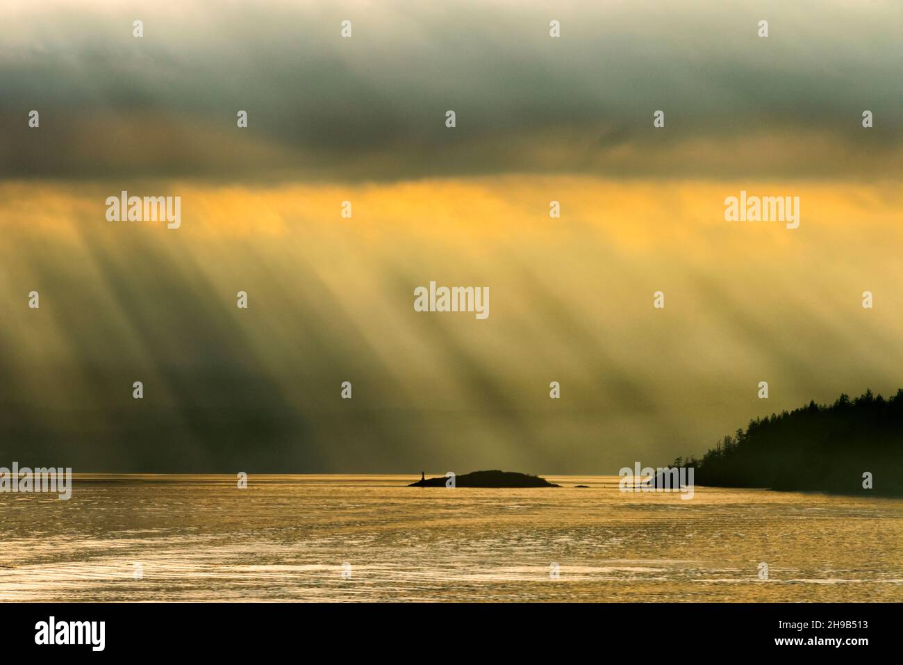Paysage du détroit de Géorgie entre Victoria et Vancouver, C.-B., Canada Banque D'Images