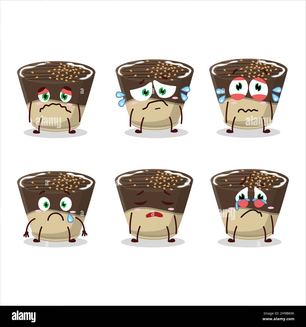 Truffe chocolat lait bonbon personnage de dessin animé avec une expression triste.Illustration vectorielle Illustration de Vecteur
