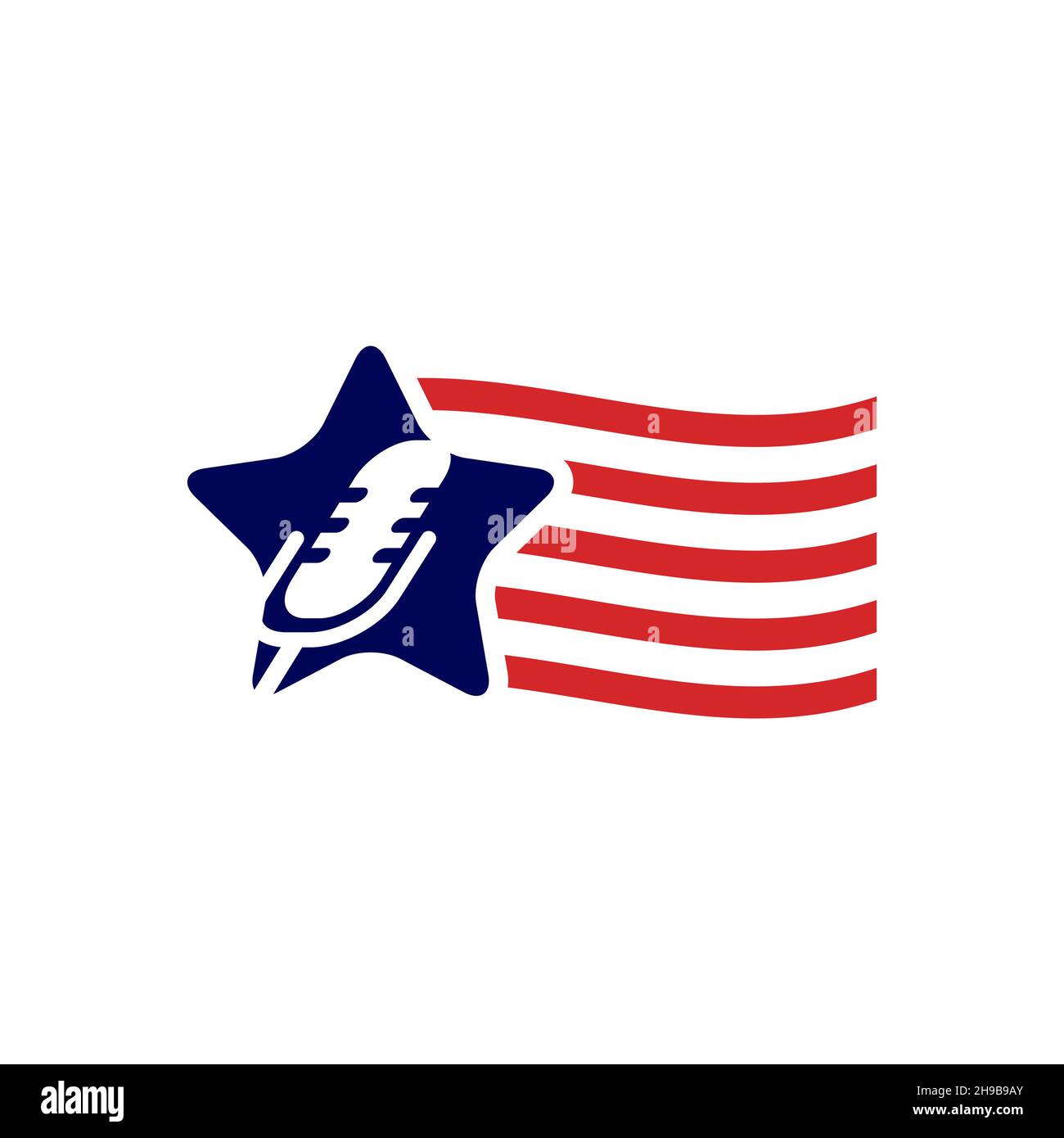 microphone avec logo drapeau américain symbole icône vecteur graphique design illustration idée créative Illustration de Vecteur